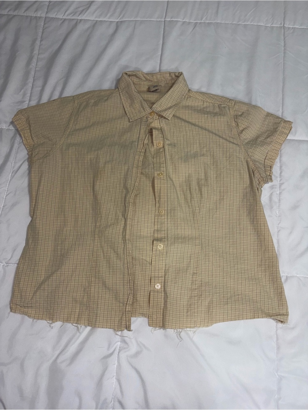 High Sierra Short-Sleeve Button-Down Shirt in Tan Plaid